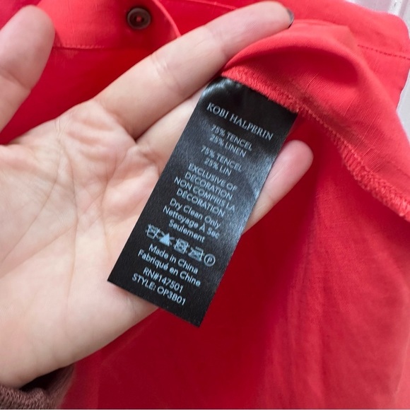 NWT Kobi Halperin Chrissy Blouse poppy red lace eyelet small top - Picture 8 of 10